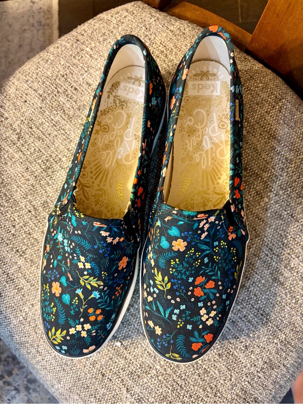Keds Rifle Paper Women's Slip-On Floral Canvas Sneakers - Picture 2 of 9